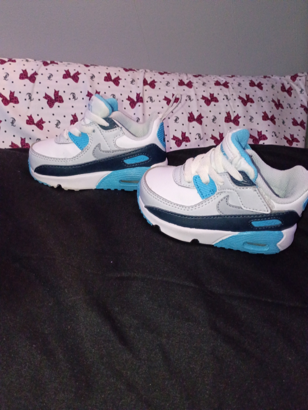 Toddler Blue and White Nike Air Max Athletic Sneakers